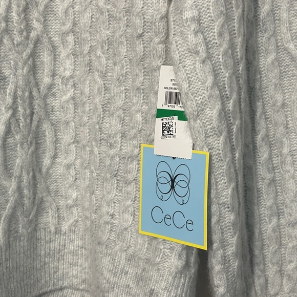 NWT. Woman’s Cece grey cable knit sweater. Size L. - Picture 3 of 8
